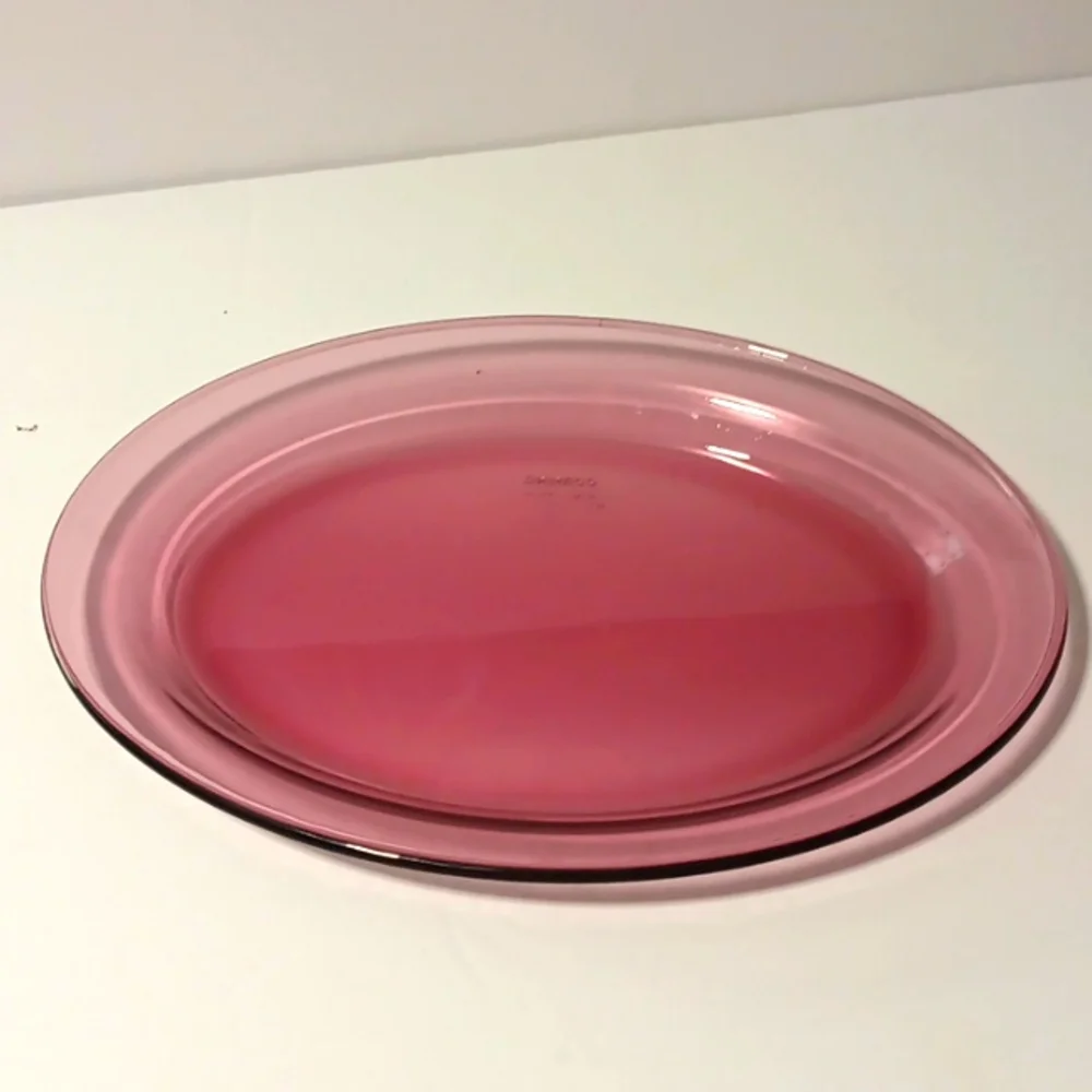 Vision Corningware Cranberry Oval Serving Platter 14 Inches By 10 Inches